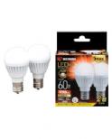 【2個セット】LED電球 E17 広配光 60形相当 電球色 4967576408158