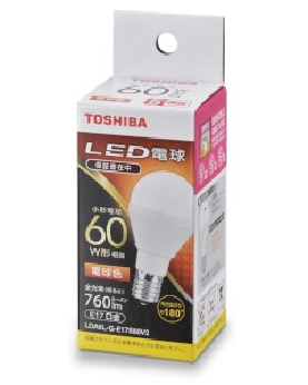 小形電球形 LED電球 60W形相当 【電球色】 4580625138563