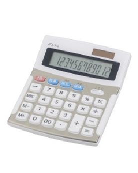12桁電卓（小型/2電源/税計算機能付/ホワイト） 4971275788299
