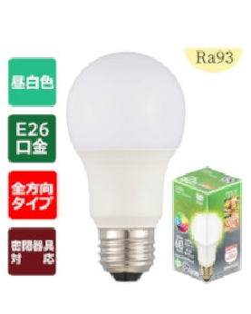 ＬＥＤ電球「GRANGRADE」（60形相当/Ra93/847lm/昼白色/E26/全方向配光280°/密閉形器具対応） 4971275638624