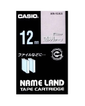 ネームランド透明テープ 白文字12mm 4971850153535