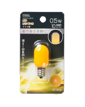 LEDナツメ球（装飾用/0.5W/10lm/黄色/T20/E12/イエロー） 4971275646087