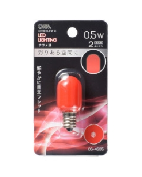LEDナツメ球（装飾用/0.5W/2lm/赤色/T20/E12/レッド） 4971275646056