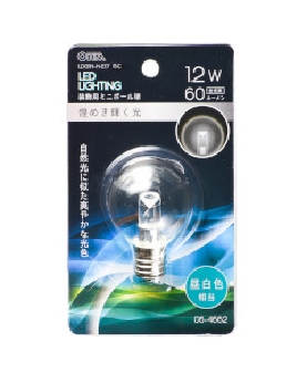 ＬＥＤミニボール球（装飾用/1.2W/60lm/クリア昼白色/G40/E17） 4971275646629