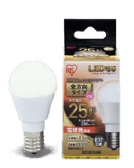 LED電球 E17 全方向 電球色 25形 4967576293518