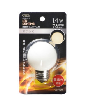 ＬＥＤミニボール球（装飾用/1.4W/78lm/電球色/G50/E26） 4971275646919