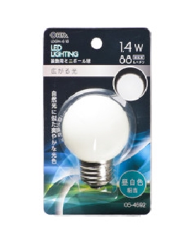 ＬＥＤミニボール球（装飾用/1.4W/88lm/昼白色/G50/E26） 4971275646926