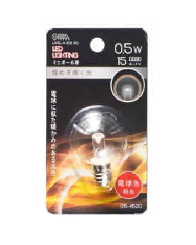 ＬＥＤミニボール球（装飾用/0.5W/15lm/クリア電球色/G30/E12） 4971275646209