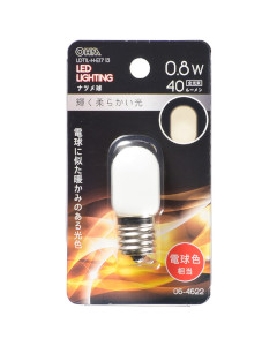 ＬＥＤナツメ球（装飾用/0.8W/40lm/電球色/T20/E17） 4971275646223