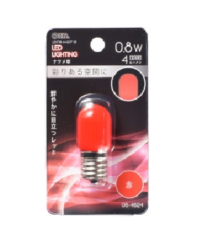 ＬＥＤナツメ球（装飾用/0.8W/4lm/赤色/T20/E17） 4971275646247