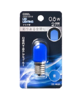 ＬＥＤナツメ球（装飾用/0.8W/2lm/青色/T20/E17） 4971275646254