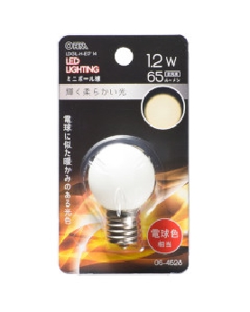 ＬＥＤミニボール球（装飾用/1.2W/65lm/電球色/G30/E17） 4971275646285