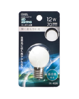 ＬＥＤミニボール球（装飾用/1.2W/70lm/昼白色/G30/E17） 4971275646292