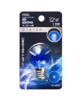 ＬＥＤミニボール球（装飾用/1.2W/1lm/クリア青色/G30/E17） 4971275646377