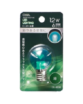 ＬＥＤミニボール球（装飾用/1.2W/8lm/クリア緑色/G30/E17） 4971275646384