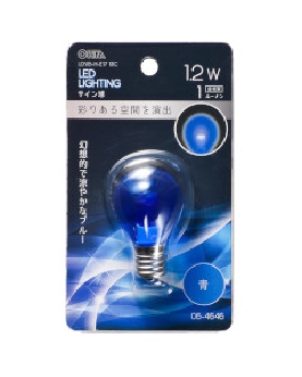 ＬＥＤサイン球（装飾用/1.2W/1lm/クリア青色/S35/E17） 4971275646469