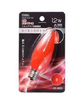 ＬＥＤシャンデリア形（装飾用/1.2W/8lm/クリア赤色/C32/E17） 4971275646551