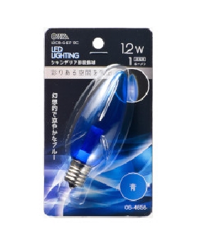 ＬＥＤシャンデリア形（装飾用/1.2W/1lm/クリア青色/C32/E17） 4971275646568