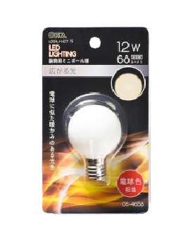 ＬＥＤミニボール球（装飾用/1.2W/68lm/電球色/G40/E17） 4971275646582