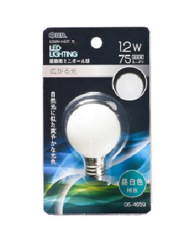 ＬＥＤミニボール球（装飾用/1.2W/75lm/昼白色/G40/E17） 4971275646599