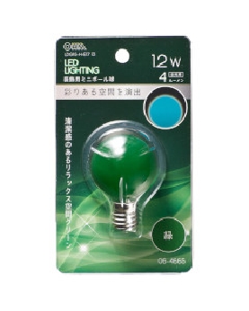 ＬＥＤミニボール球（装飾用/1.2W/4lm/緑色/G40/E17） 4971275646650