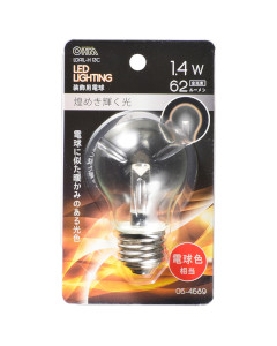 ＬＥＤ電球（装飾用/1.4W/62lm/クリア電球色/PS/E26） 4971275646896