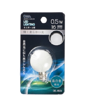 LEDミニボール球（装飾用/0.5W/16lm/昼白色相当/G30/E12） 4971275646193