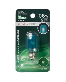 LEDナツメ球（装飾用/0.5W/2lm/緑色/T20/E12/クリアグリーン） 4971275646117