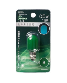 LEDナツメ球（装飾用/0.5W/1lm/緑色/T20/E12/グリーン） 4971275646070