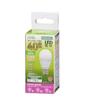 ＬＥＤ電球 小形（40形相当/560lm/昼白色/E17/広配光200°/密閉器具対応/断熱材施工器具対応） 4971275644755