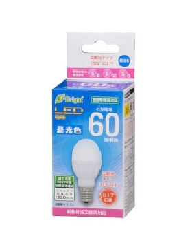 ＬＥＤ電球 小形（60形相当/845lm/昼光色/E17/広配光195°/密閉器具対応/断熱材施工器具対応） 4971275643185