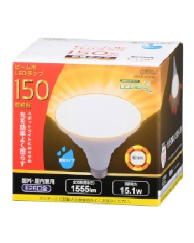 ＬＥＤ電球 ビームランプ形 広角（150形相当/1555lm/電球色/E26/防雨タイプ） 4971275634176