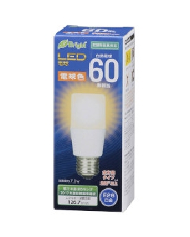 ＬＥＤ電球 Ｔ形（60形相当/900lm/電球色/E26/全方向配光255°/密閉形器具対応） 4971275636071