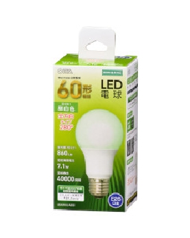 ＬＥＤ電球（60形相当/860lm/昼白色/E26/全方向配光280°/密閉形器具対応） 4971275644588