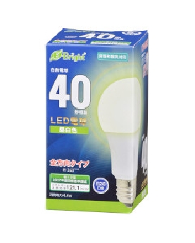 ＬＥＤ電球（40形相当/533lm/4.4W/昼白色/E26/全方向配光260°/密閉形器具対応） 4971275643413