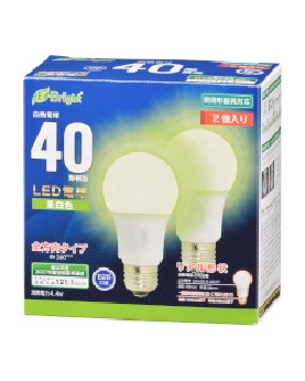 ＬＥＤ電球（40形相当/533lm/4.4W/昼白色/E26/全方向配光260°/密閉形器具対応/２個入り） 4971275643505