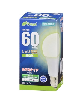 ＬＥＤ電球（60形相当/815lm/6.7W/昼白色/E26/全方向配光260°/密閉形器具対応） 4971275643444