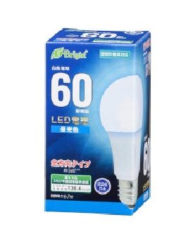 ＬＥＤ電球（60形相当/874lm/昼光色/E26/全方向配光260°/密閉形器具対応） 4971275643451