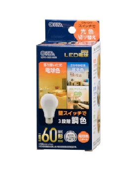 ＬＥＤ電球（60形相当/E26/全方向270°/密閉形器具対応/調色機能付/電球色スタート） 4971275634275