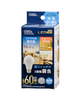 ＬＥＤ電球（60形相当/E26/全方向270°/密閉形器具対応/調色機能付/昼光色スタート） 4971275634282