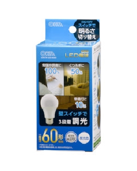 ＬＥＤ電球（60形相当/890lm/昼光色/E26/全方向270°/密閉形器具対応/調光機能付） 4971275634268