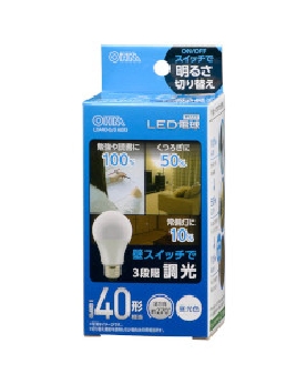 ＬＥＤ電球（40形相当/520lm/昼光色/E26/全方向270°/密閉形器具対応/調光機能付） 4971275634244