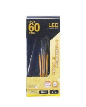 ＬＥＤフィラメントタイプ電球 レトロ球（60形相当　キャンドル色2400K　E26） 4971275638952