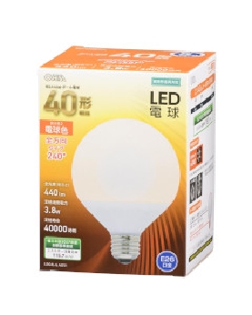 ＬＥＤ電球 ボール球形（40形相当/440Lm/3.8W/電球色/E26/全方向配光240°/密閉形器具対応） 4971275631618