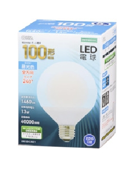 ＬＥＤ電球 ボール球形（100形相当/1460Lm/13W/昼光色/E26/全方向配光240°/密閉形器具対応） 4971275631694