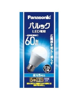 ＬＥＤ電球 60形相当/860lm/昼光色/E26/配光角180°4549980649787
