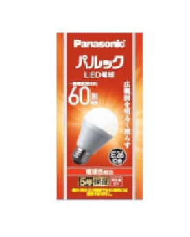 ＬＥＤ電球 60形相当/860lm/電球色/E26/配光角180°4549980649800