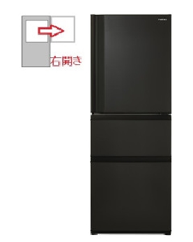 【右開き】冷蔵庫 3ドア 326L 4904530121098