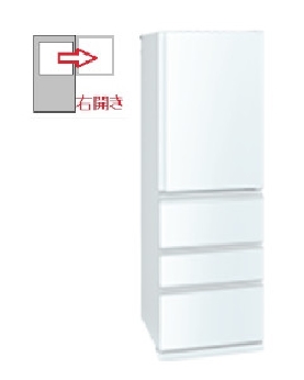 【右開き】冷蔵庫 403L 4ドア 4902901989575