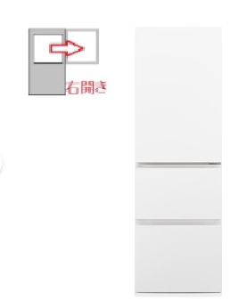 【右開き】冷蔵庫 3ドア 365L 4549980788233